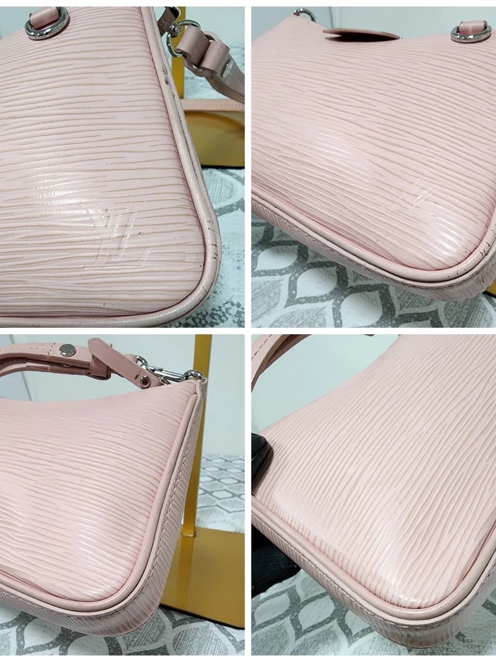 LOUIS VUITTON Epi Easy Pouch On Strap/Shoulder Bag Pink